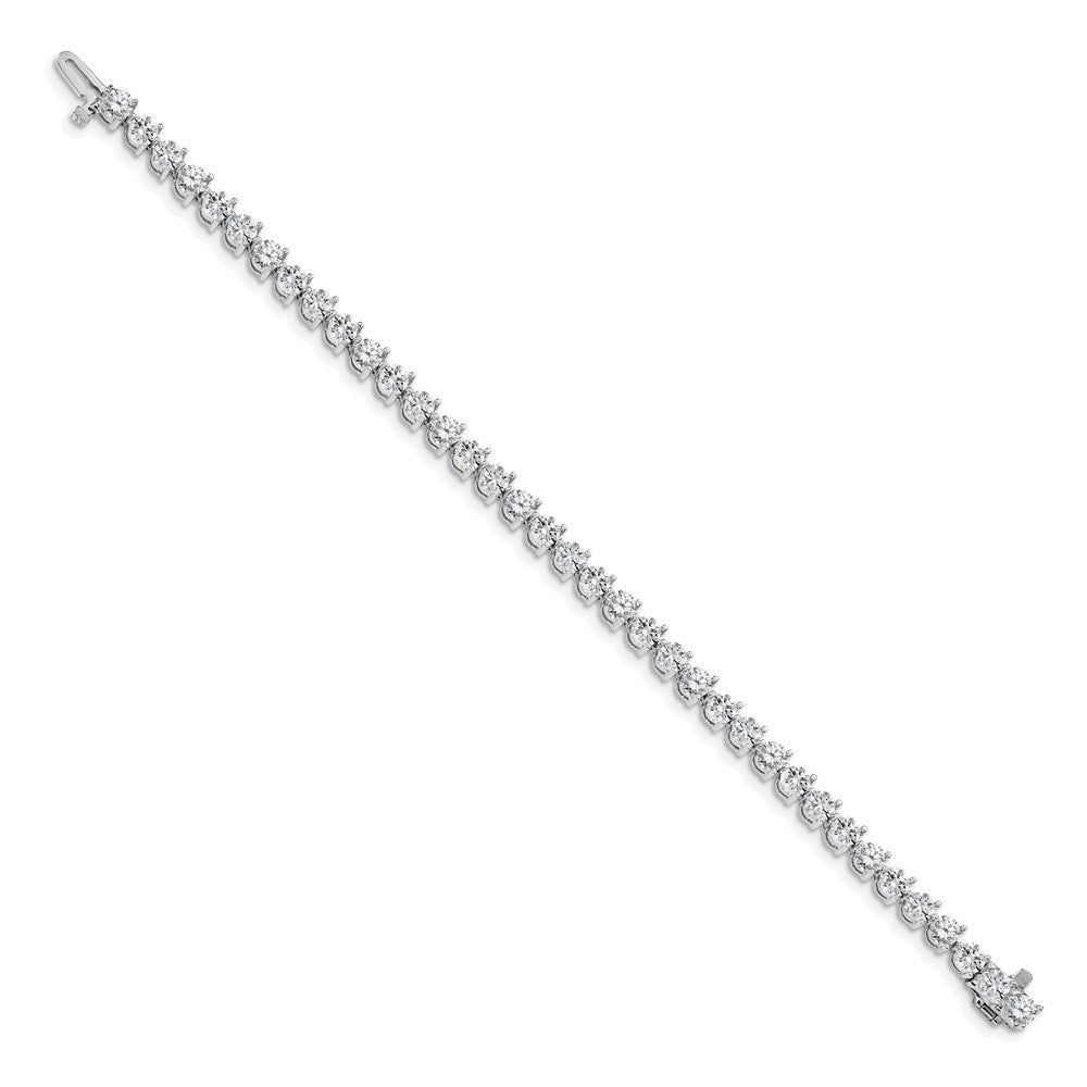 14k White Gold Complete 8.5 carat Round AAA Diamond 3-prong Tennis Bracelet
