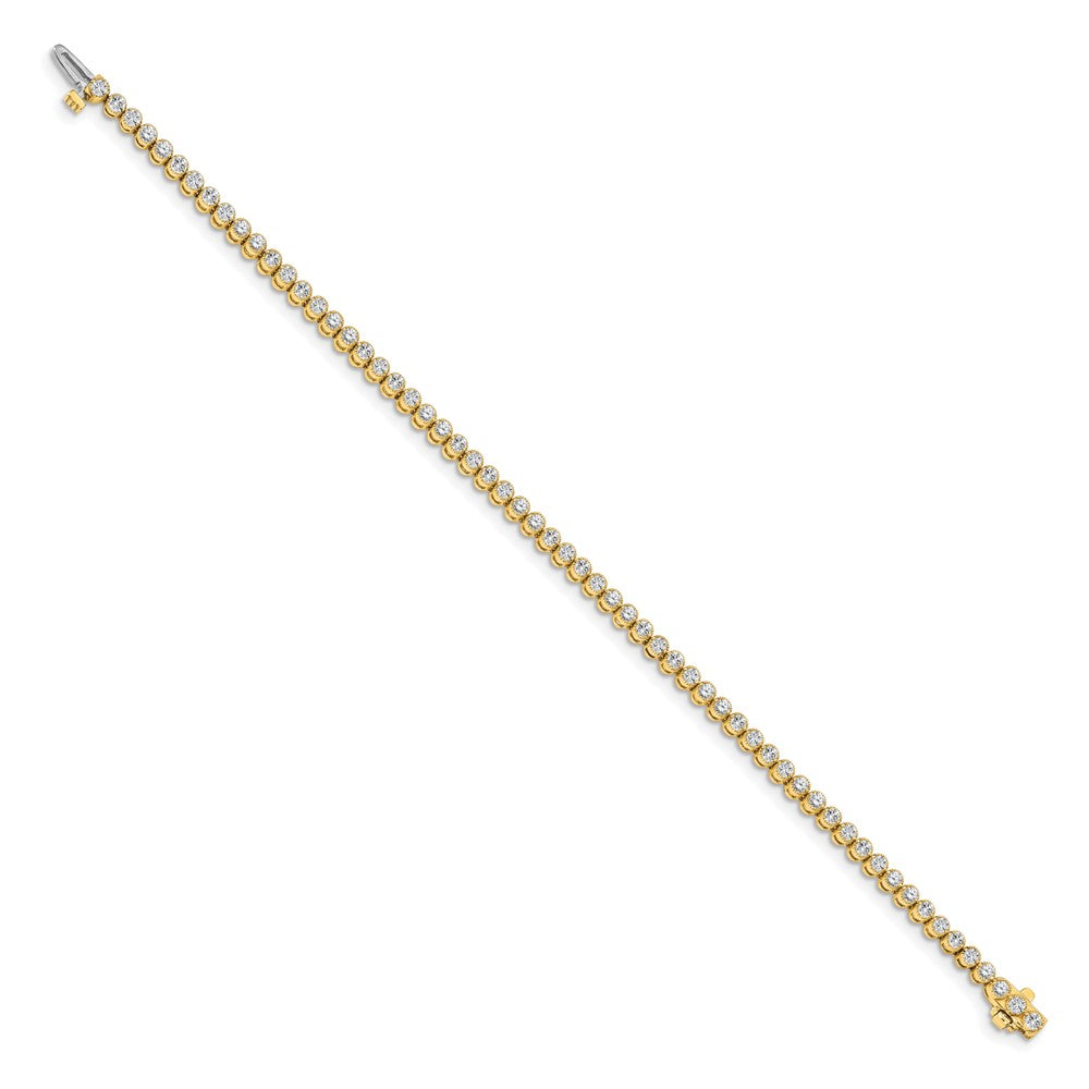 14k Complete 2.13 carat Round AA Diamond 2-prong Tennis Bracelet