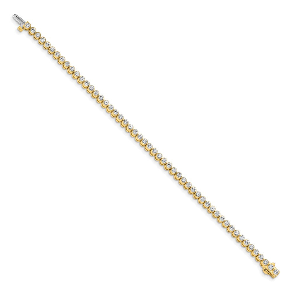 14k Complete 3.06 carat Round AA Diamond 2-prong Tennis Bracelet