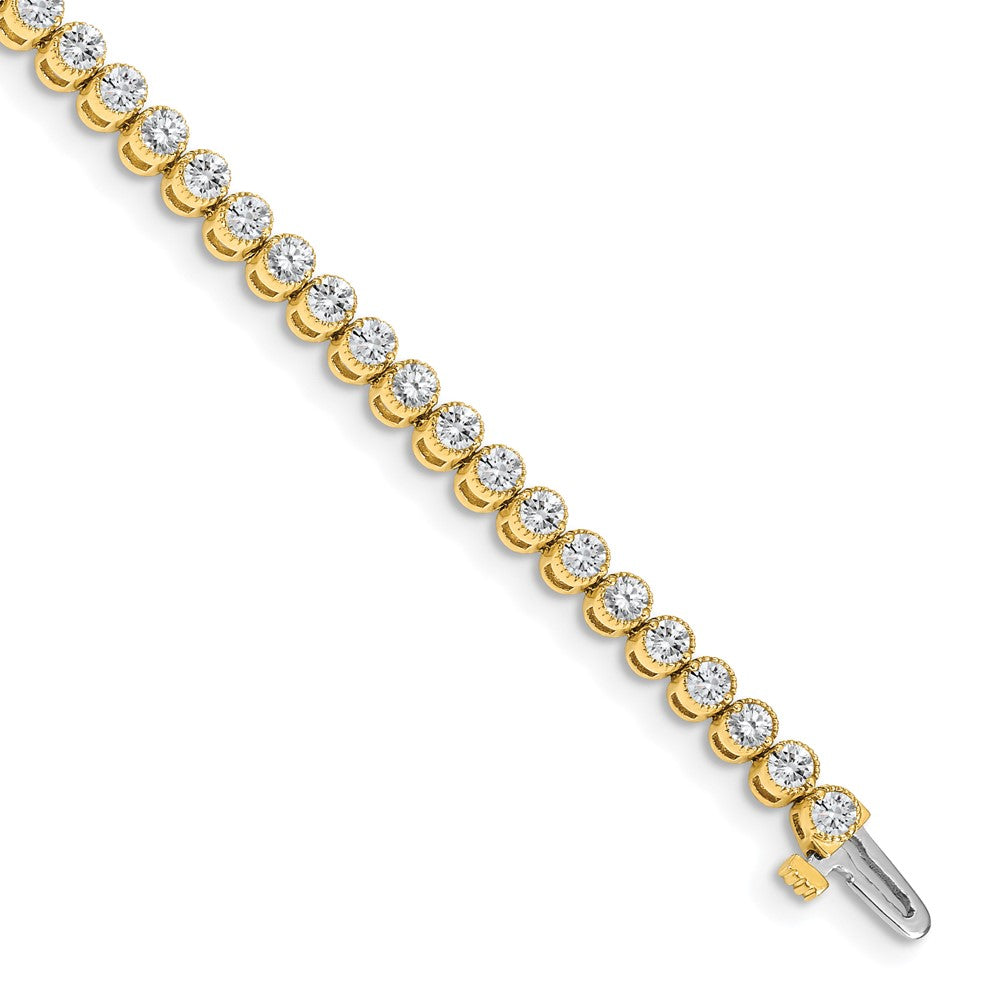 14k Complete 3.06 carat Round A Diamond 2-prong Tennis Bracelet