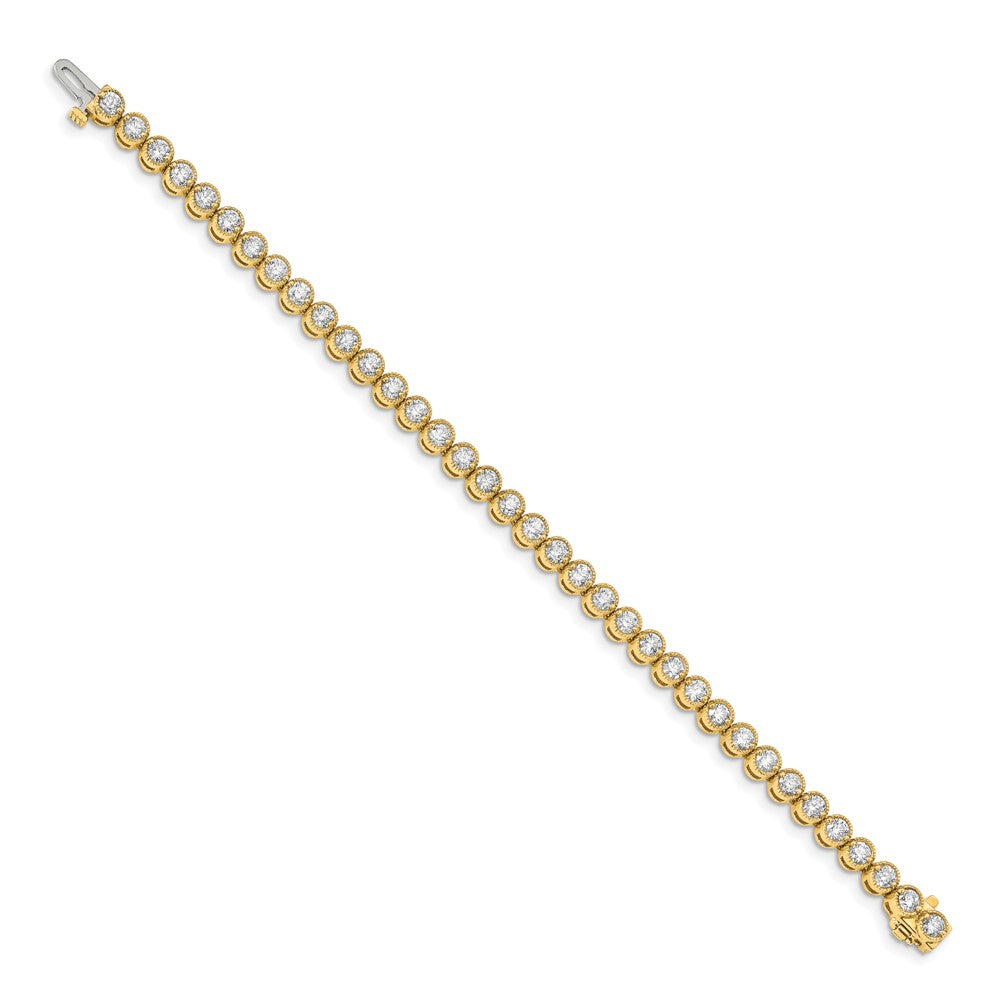 14k Complete 5 carat Round AAA Diamond 2-prong Tennis Bracelet