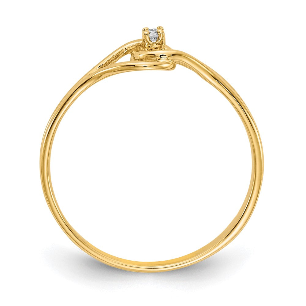 14k Polished AA Diamond Fancy Ring