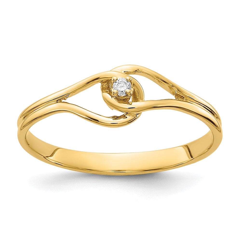 14k Polished AA Diamond Fancy Ring