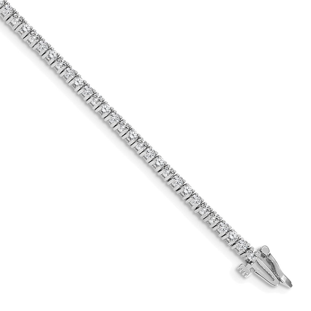14k White Gold Complete 1.84 carat Round AAA Diamond 4-prong Tennis Bracelet