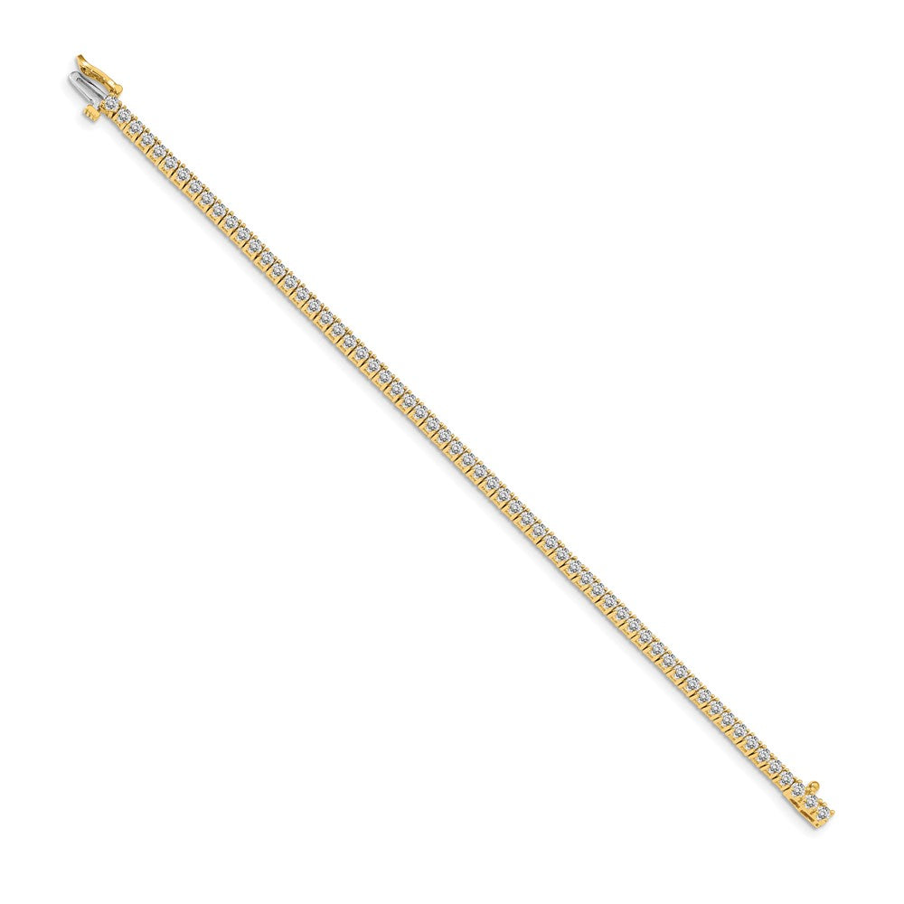 14k Complete 3.05 carat Round VS Diamond 4-prong Tennis Bracelet