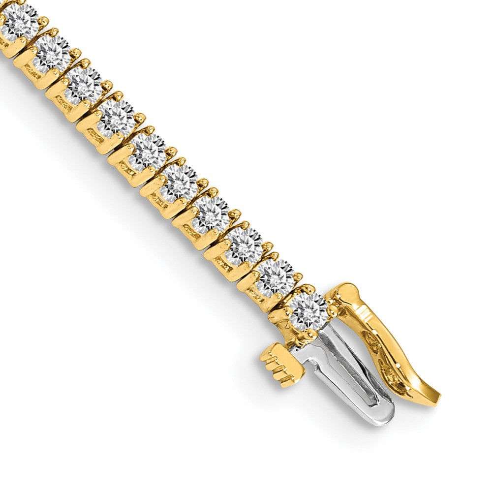 14k Complete 3.05 carat Round AAA Diamond 4-prong Tennis Bracelet