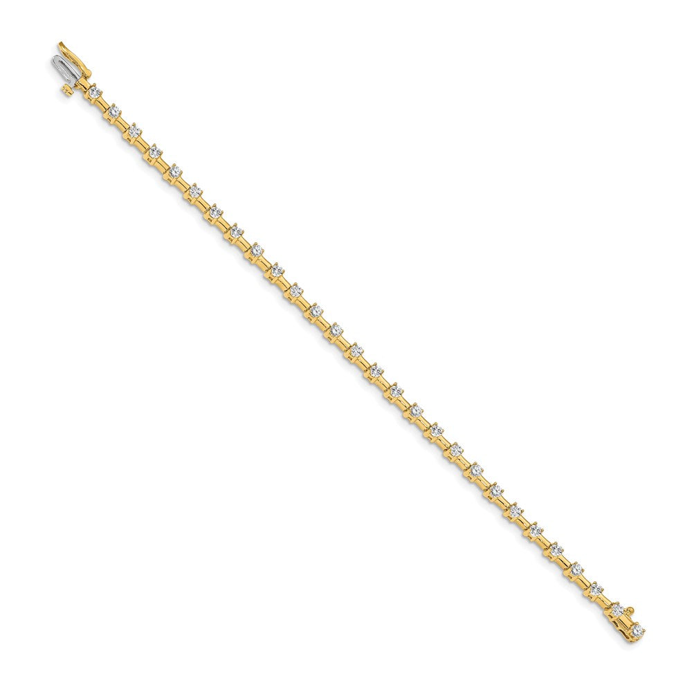 14k Complete 2 carat Round AA Diamond Bar Link Tennis Bracelet