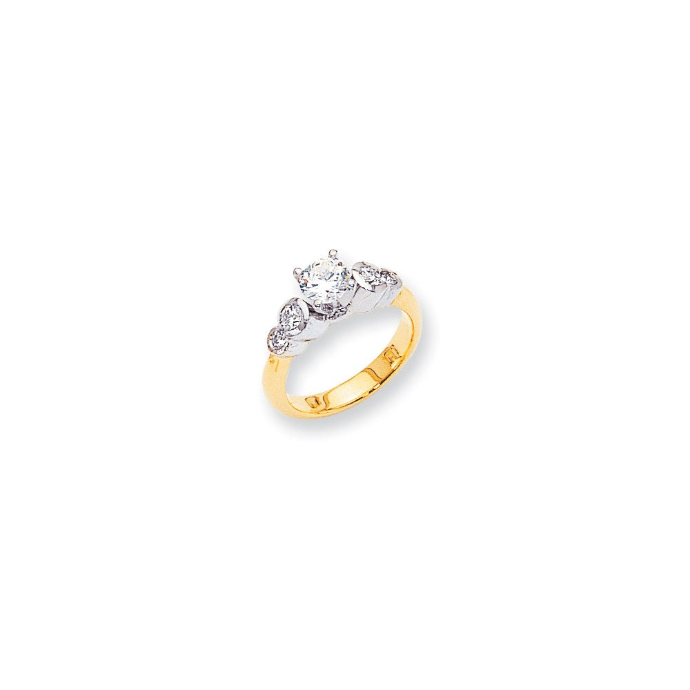 14k Two-tone A Diamond engagement ring