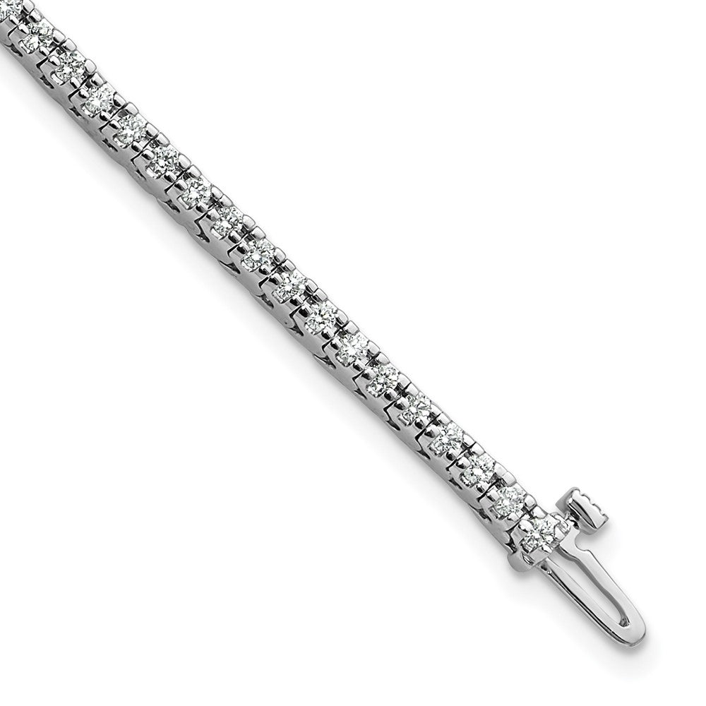 14k White Gold Complete 1.25 carat Round AAA Diamond 4-prong Tennis Bracelet