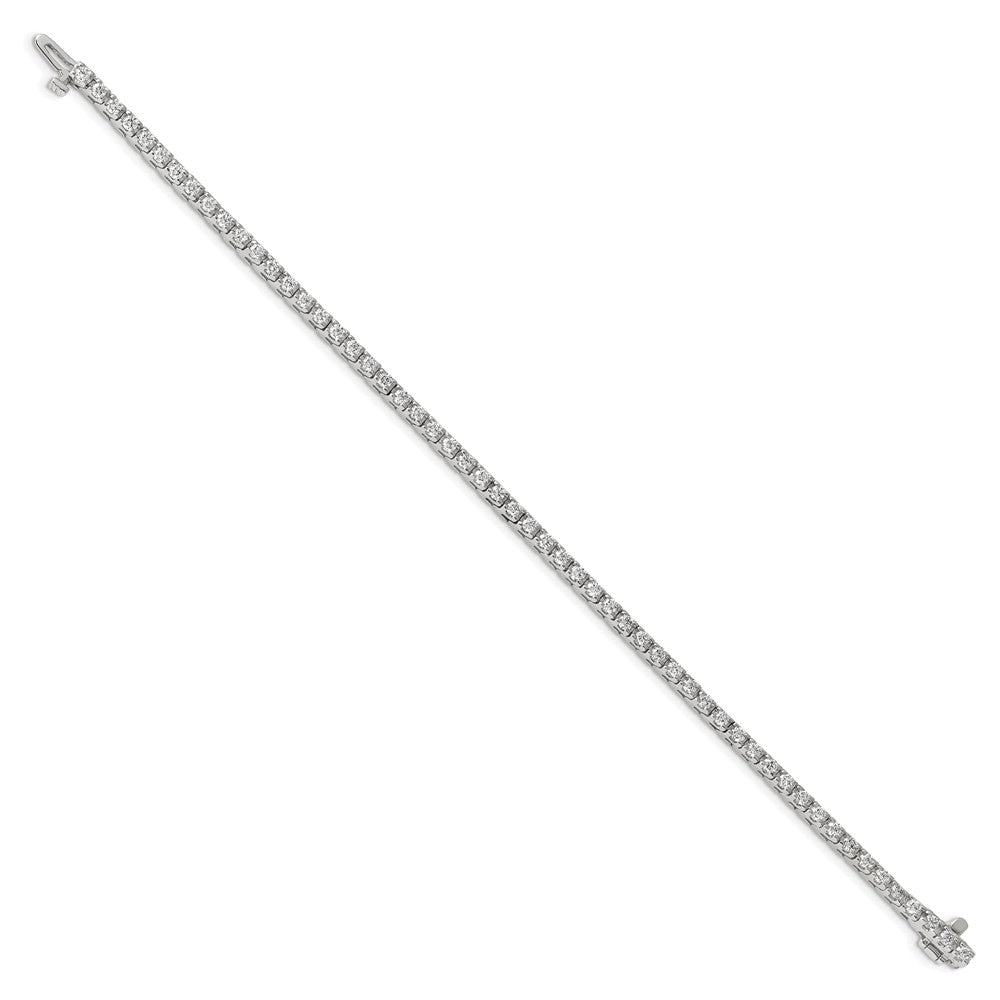 14k White Gold Complete 2.18 carat Round A Diamond 4-prong Tennis Bracelet