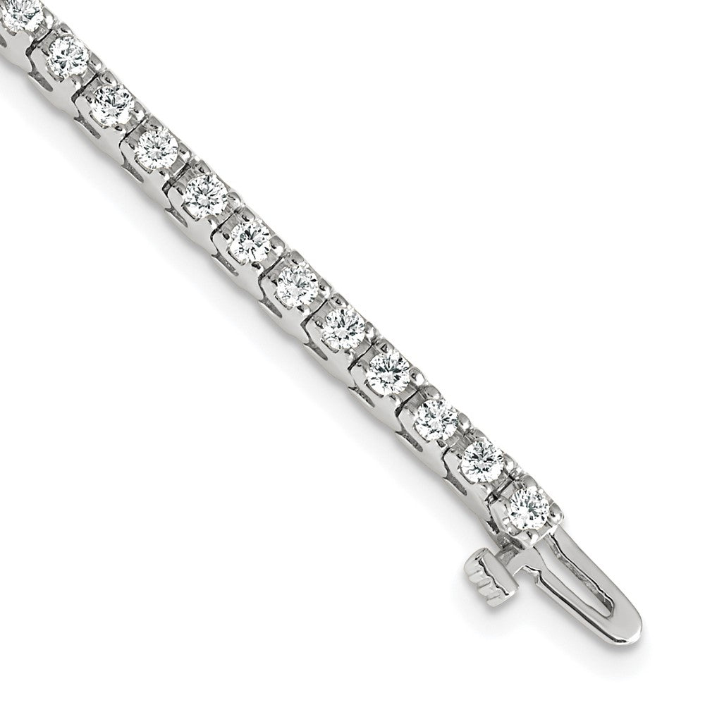 14k White Gold Complete 2.18 carat Round A Diamond 4-prong Tennis Bracelet