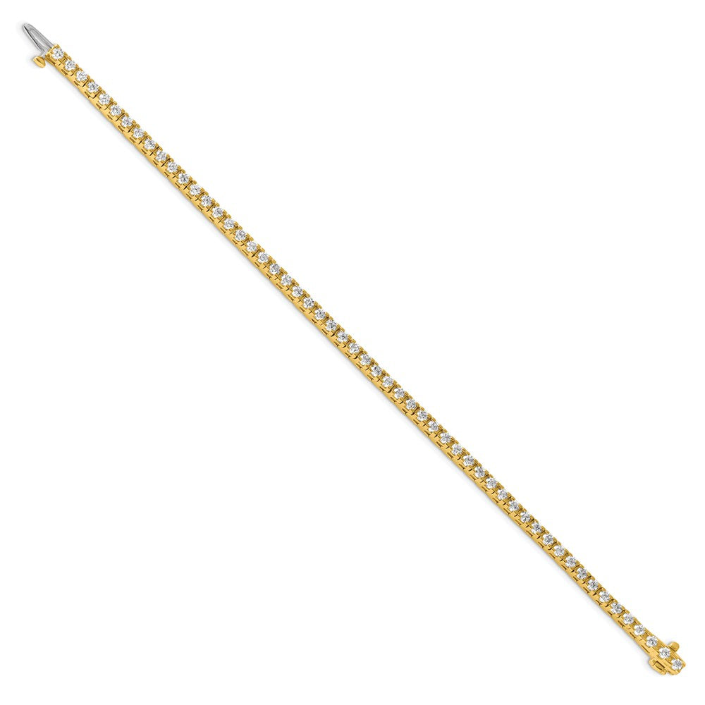 14k Complete 2.86 carat Round AAA Diamond 4-prong Tennis Bracelet