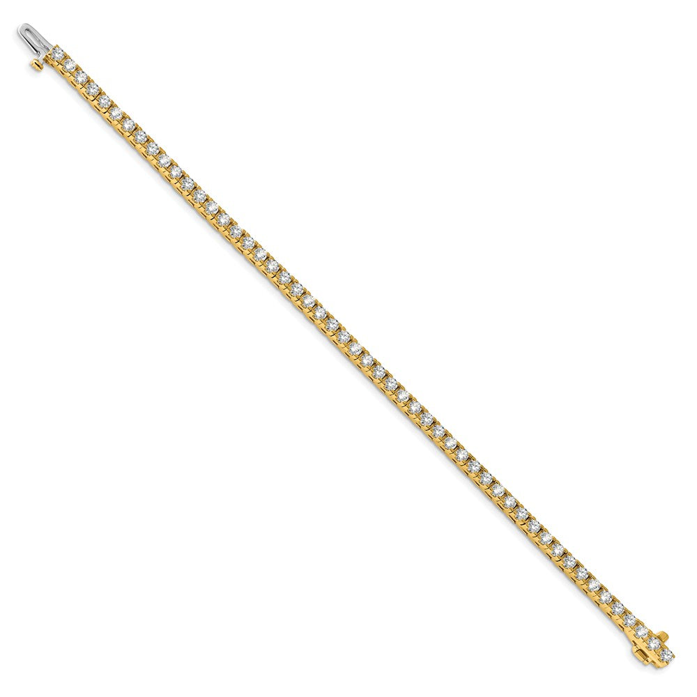 14k Complete 4.1 carat Round A Diamond 4-prong Tennis Bracelet
