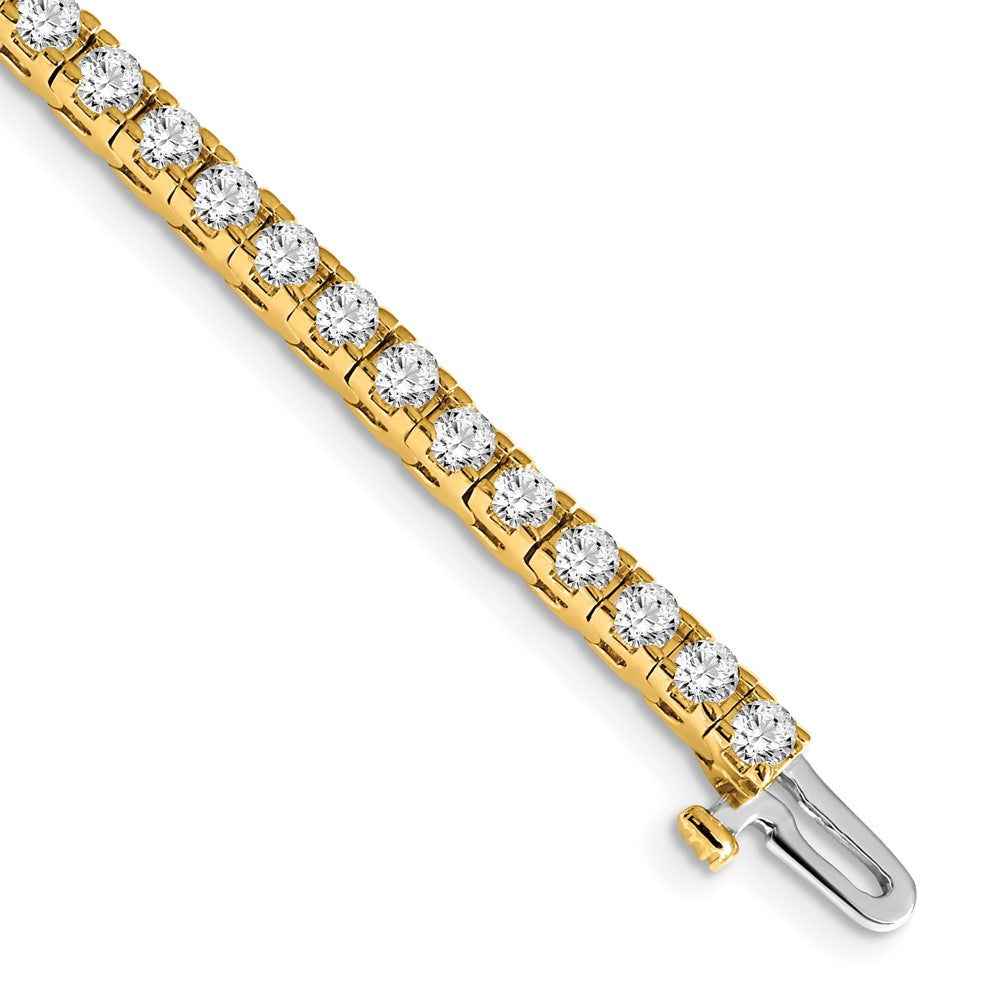 14k Complete 4.1 carat Round A Diamond 4-prong Tennis Bracelet
