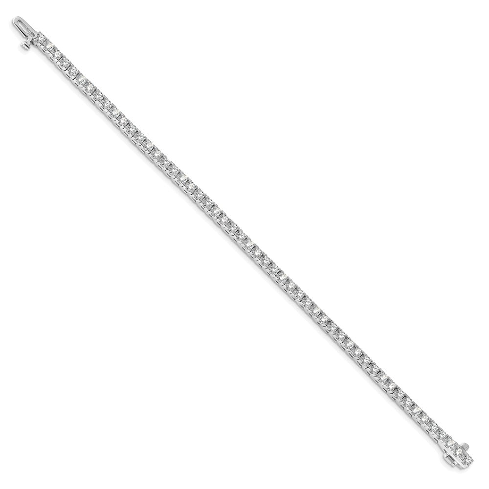 14k White Gold Complete 4.1 carat Round AAA Diamond 4-prong Tennis Bracelet