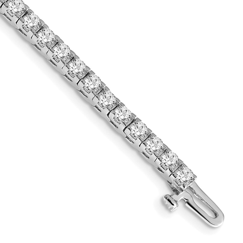 14k White Gold Complete 4.1 carat Round AAA Diamond 4-prong Tennis Bracelet