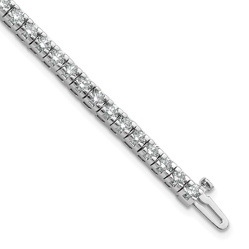 14k White Gold Complete 4.65 carat Round A Diamond 4-prong Tennis Bracelet