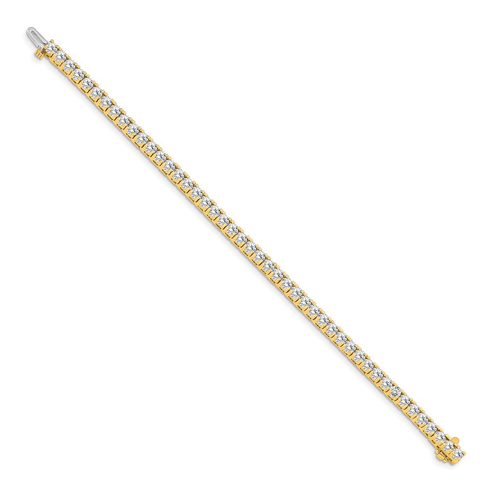 14k Complete 6.44 carat Round A Diamond 4-prong Tennis Bracelet