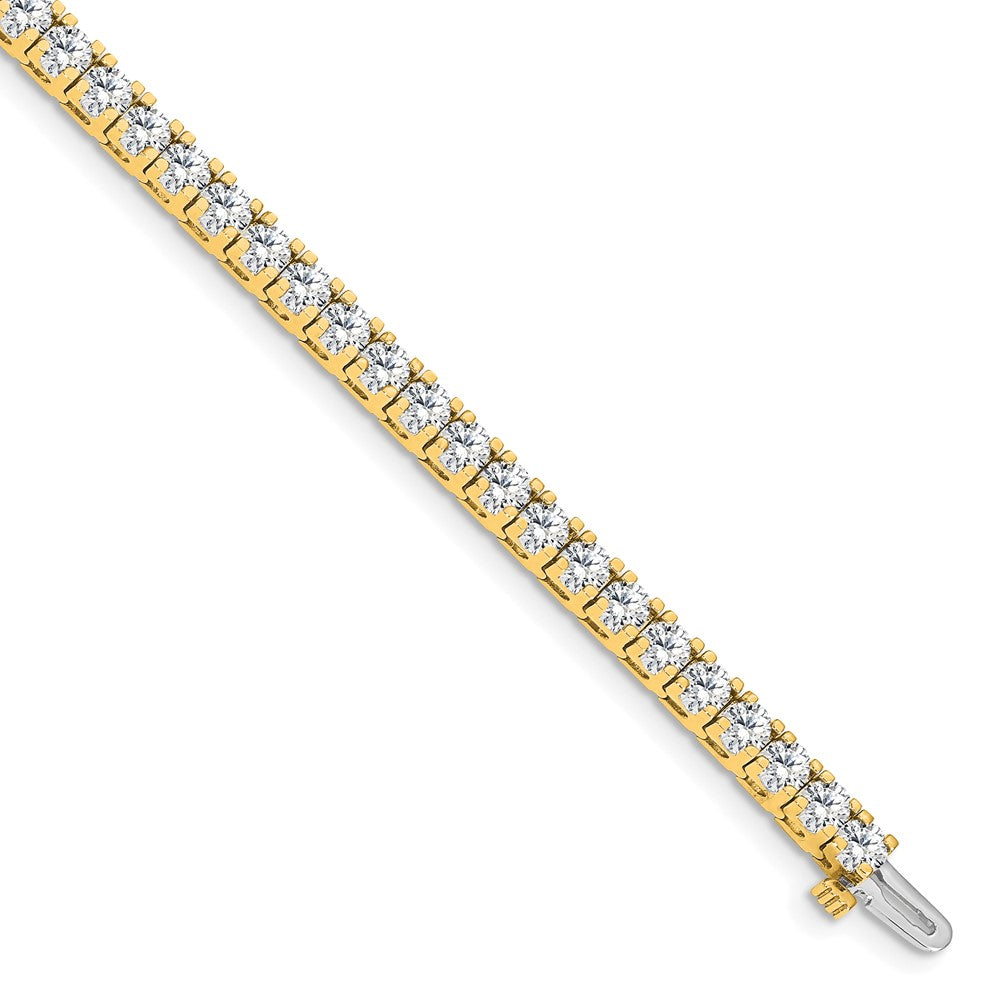 14k Complete 6.44 carat Round A Diamond 4-prong Tennis Bracelet
