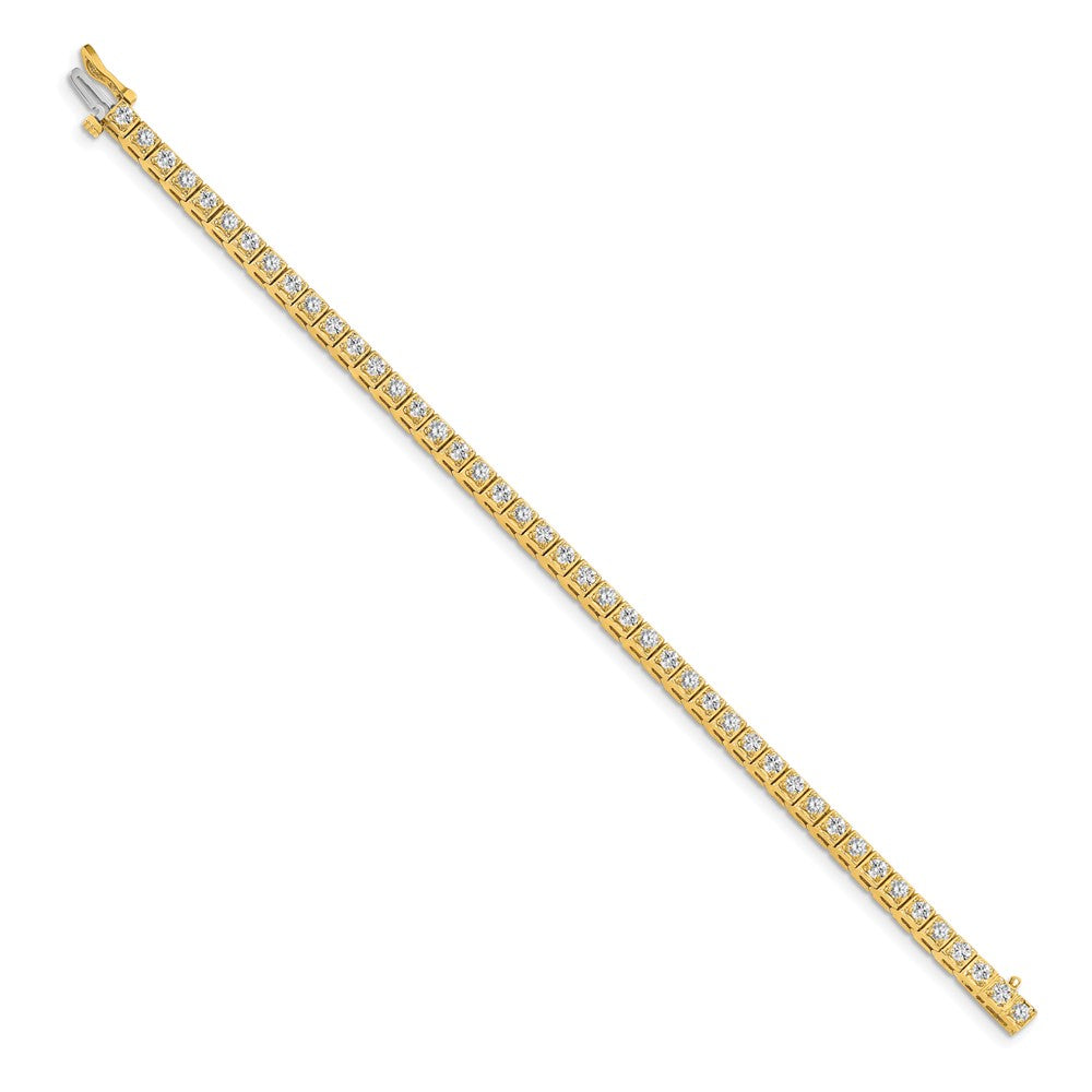 14k Complete 1.75 carat Round AAA Diamond 4-prong Tennis Bracelet