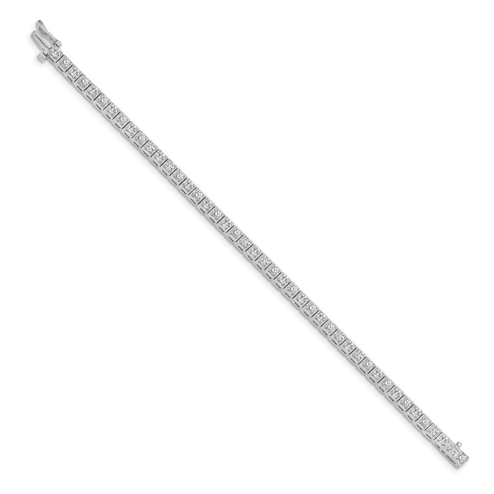 14k White Gold Complete 1.75 carat Round A Diamond 4-prong Tennis Bracelet