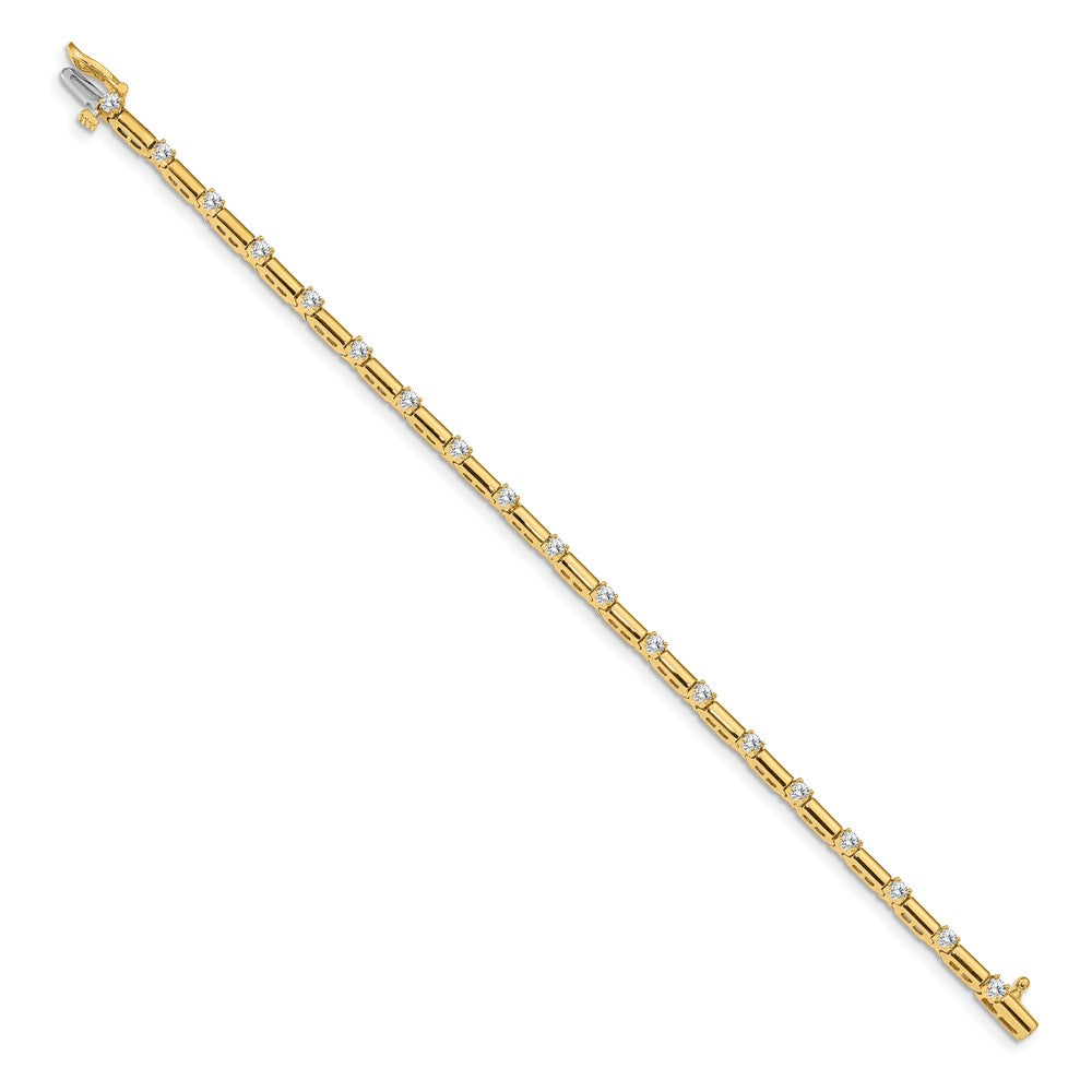 14k Complete 1 carat Round AAA Diamond Bar Link Tennis Bracelet