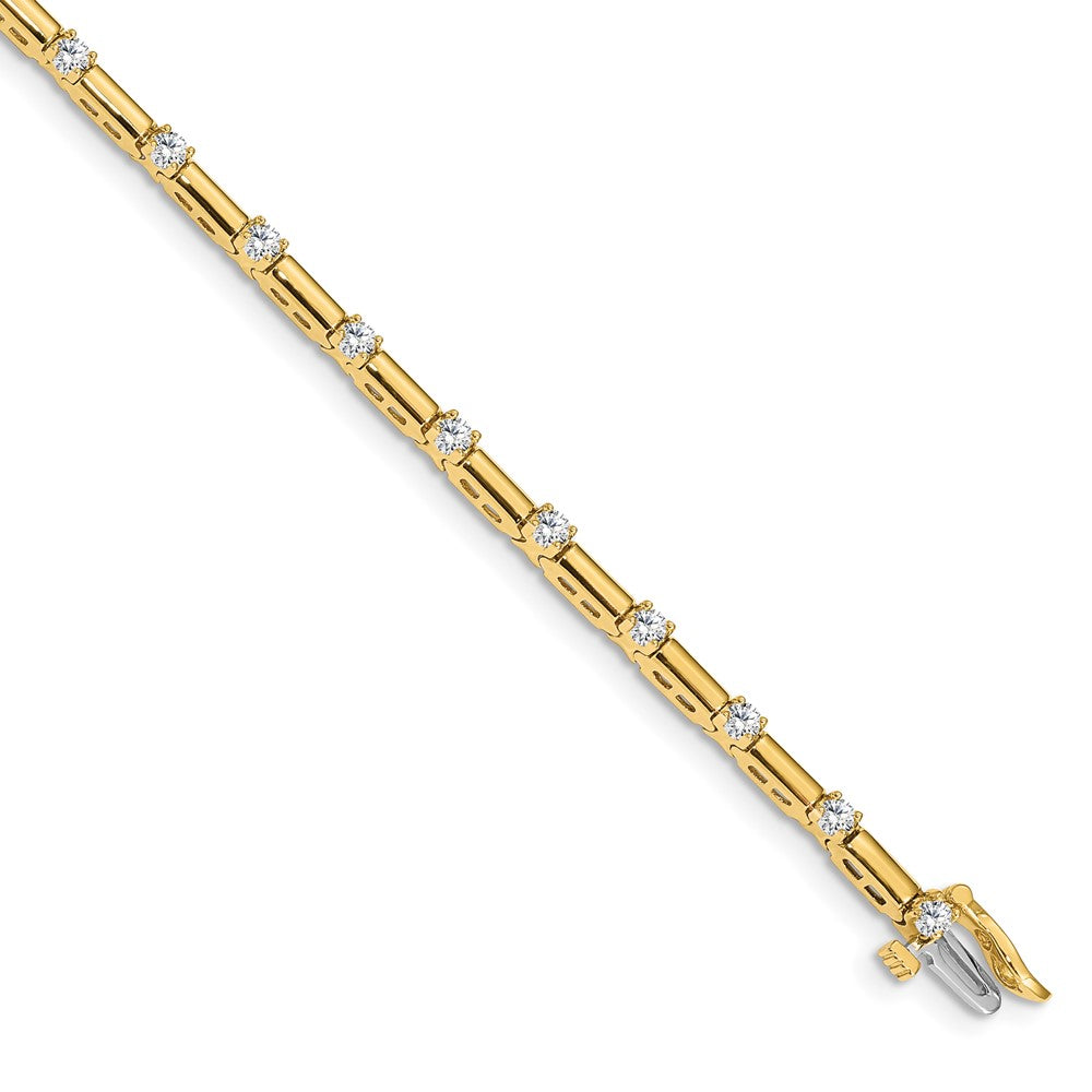 14k Complete 1 carat Round AAA Diamond Bar Link Tennis Bracelet