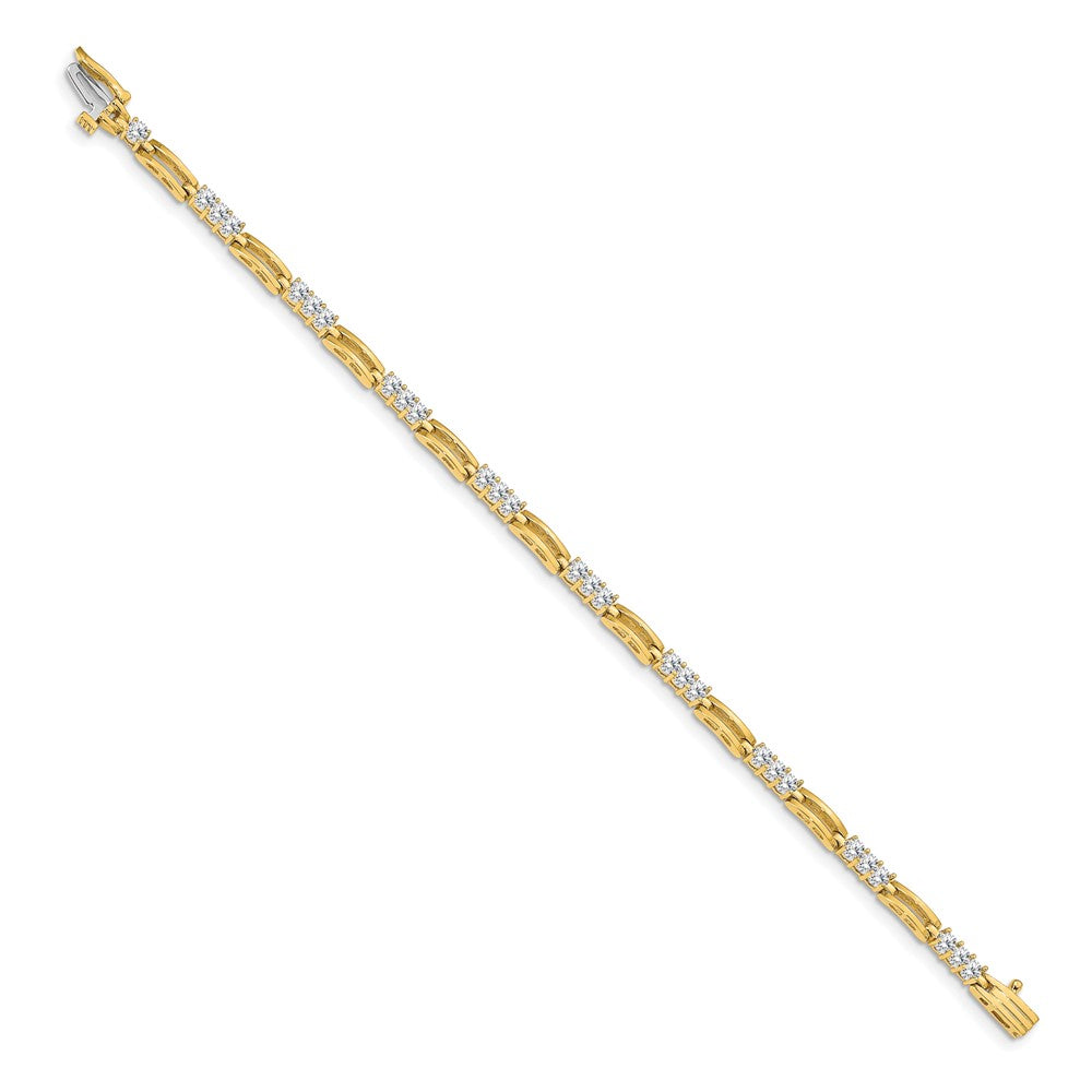 14k AA Diamond Fancy Link Tennis Bracelet