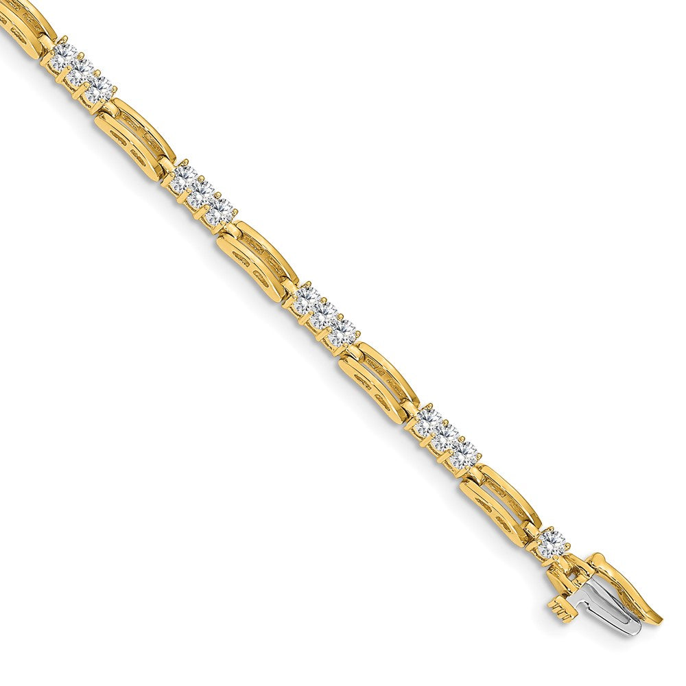 14k AAA Diamond Fancy Link Tennis Bracelet