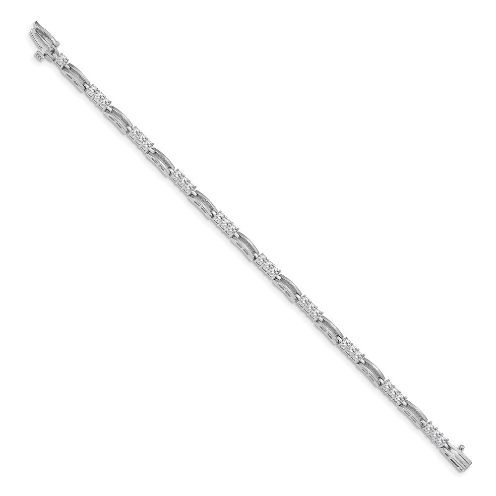 14k White Gold Complete 1.5 carat Round AAA Diamond Paperclip Link Tennis Bracelet