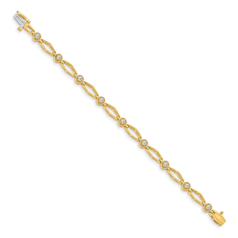 14k Complete 3/4 carat Round AAA Diamond Fancy Link Bracelet