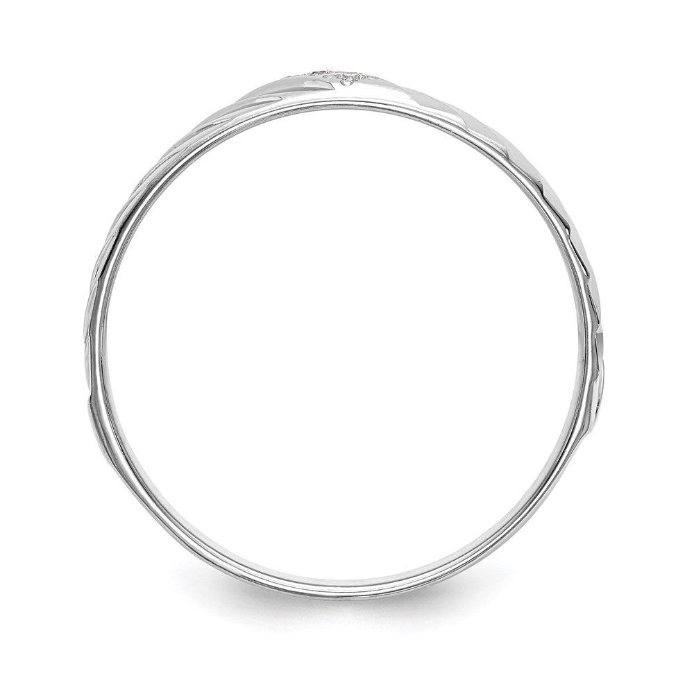 14k White Gold AA Quality Trio Mens Wedding Band