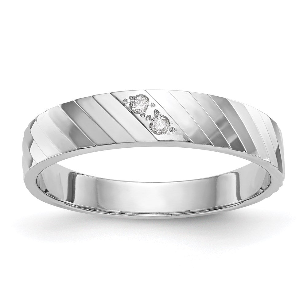 14k White Gold AA Quality Trio Ladies Wedding Band