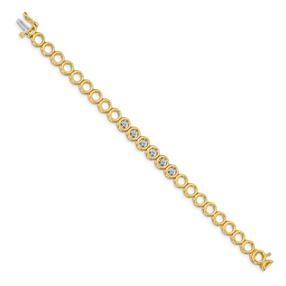 14k Complete 1/2 carat Round AAA Diamond Circle Add-a-Diamond Tennis Bracelet