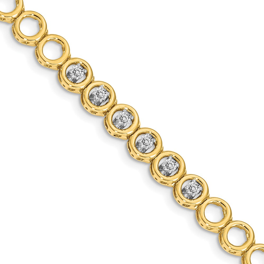 14k Complete 1/2 carat Round AA Diamond Circle Add-a-Diamond Tennis Bracelet