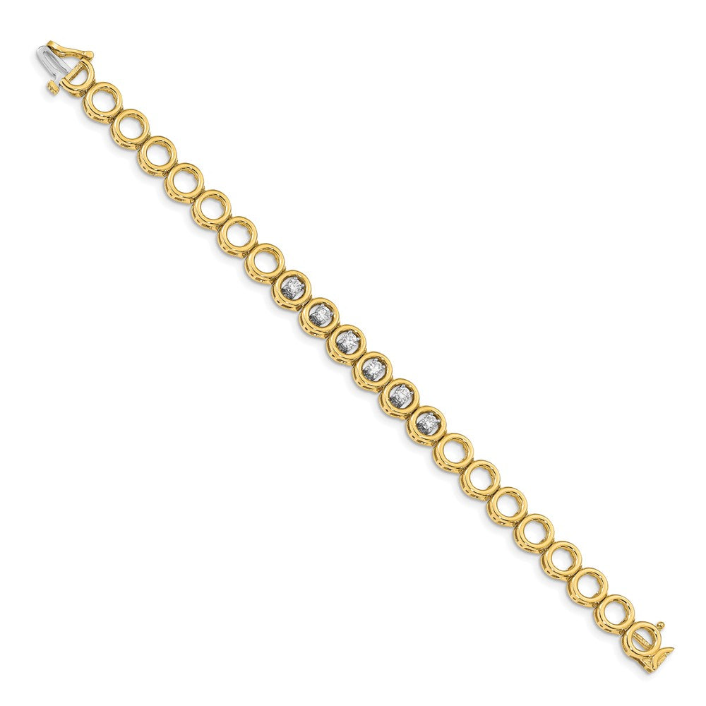 14k Complete 3/4 carat Round A Diamond Circle Add-A-Diamond Tennis Bracelet