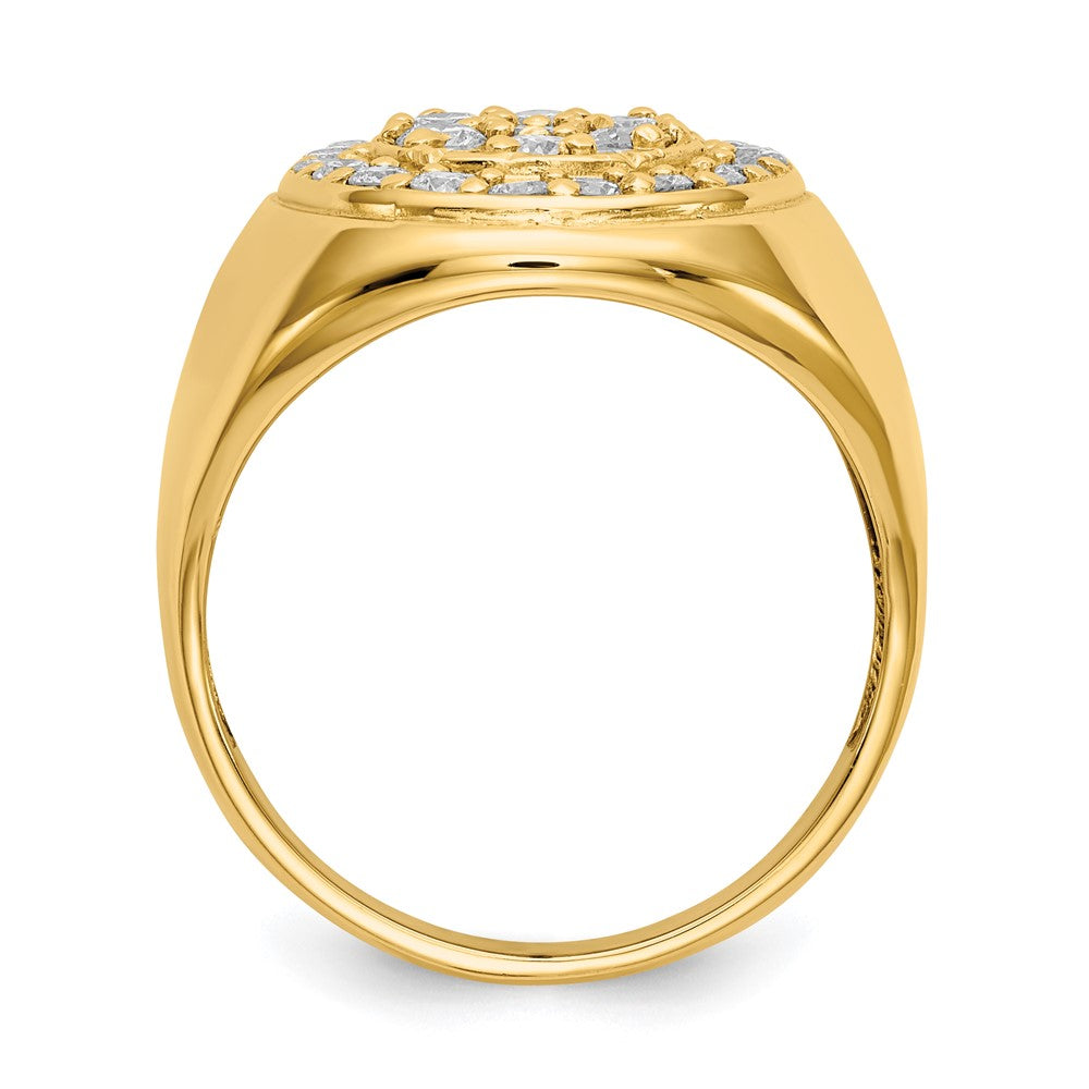IB Goodman 14k 1 carat AA Diamond Mens Cluster Ring
