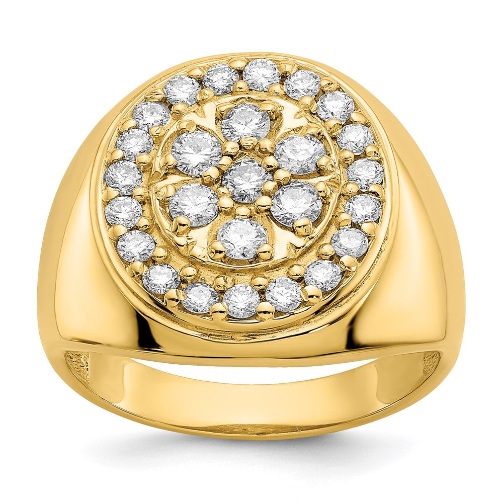 IB Goodman 14k 1 carat AA Diamond Mens Cluster Ring