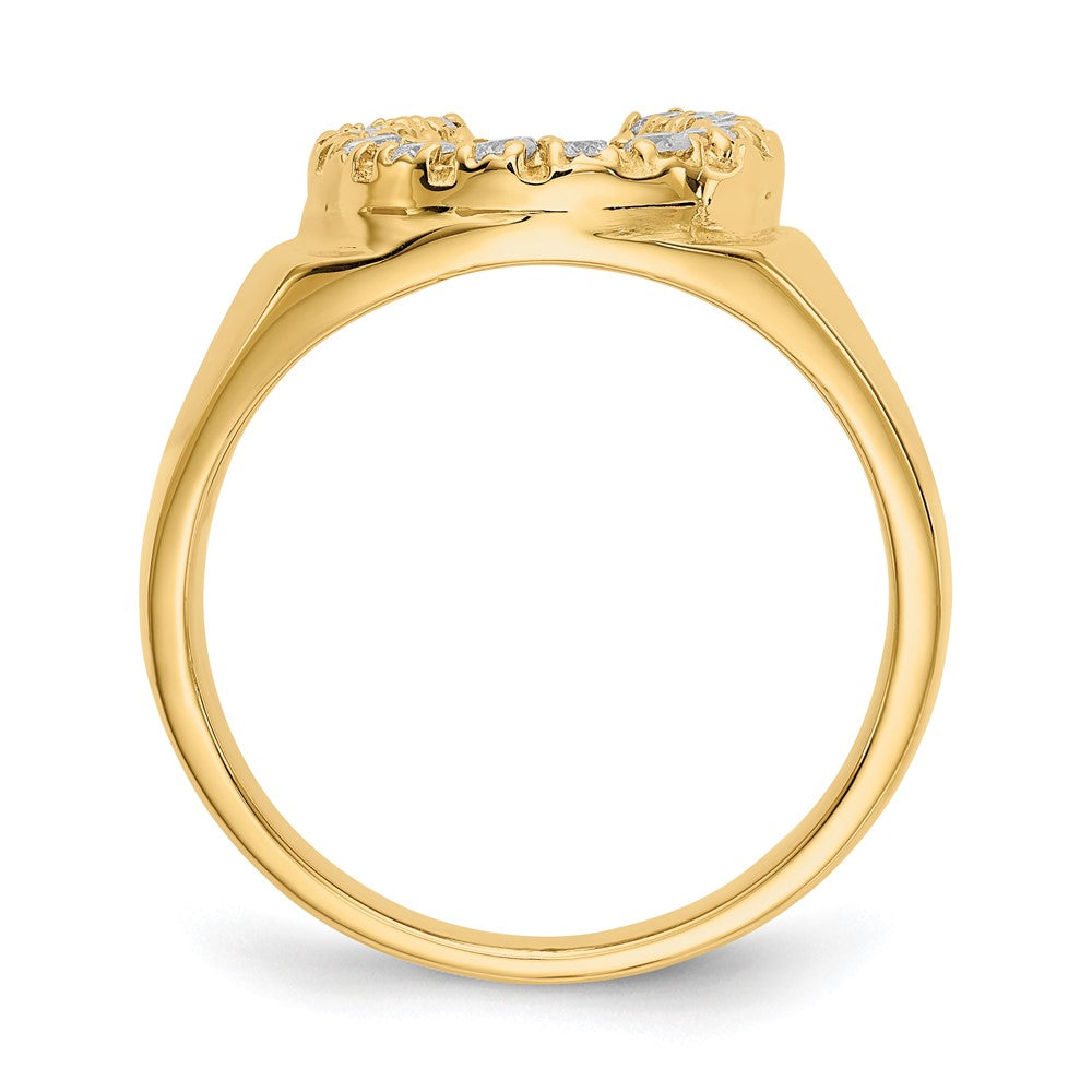IB Goodman 14k 1/2 carat AAA Diamond Mens Horseshoe Ring
