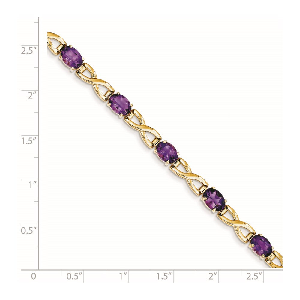 14k 7x5mm Oval Amethyst bracelet