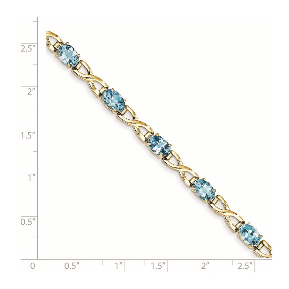 14k 7x Oval Blue Topaz bracelet