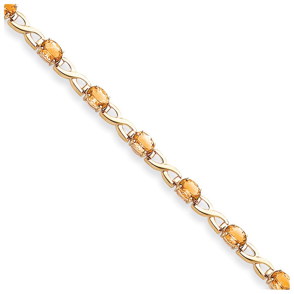 14k 7x Oval Citrine bracelet