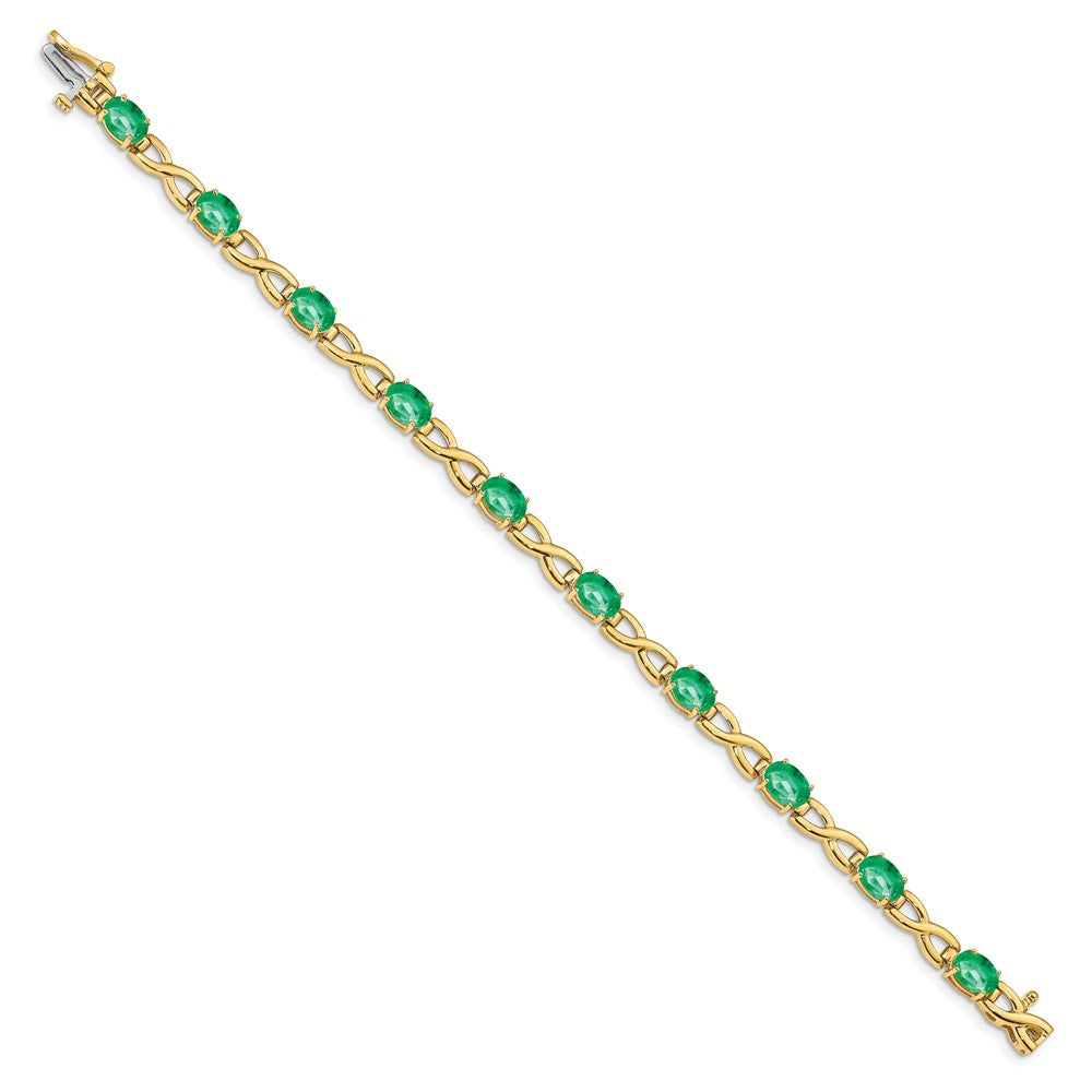 14k 7x5mm Oval Emerald bracelet