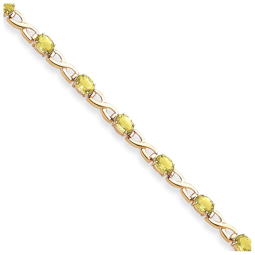 14k 7x Oval Peridot bracelet