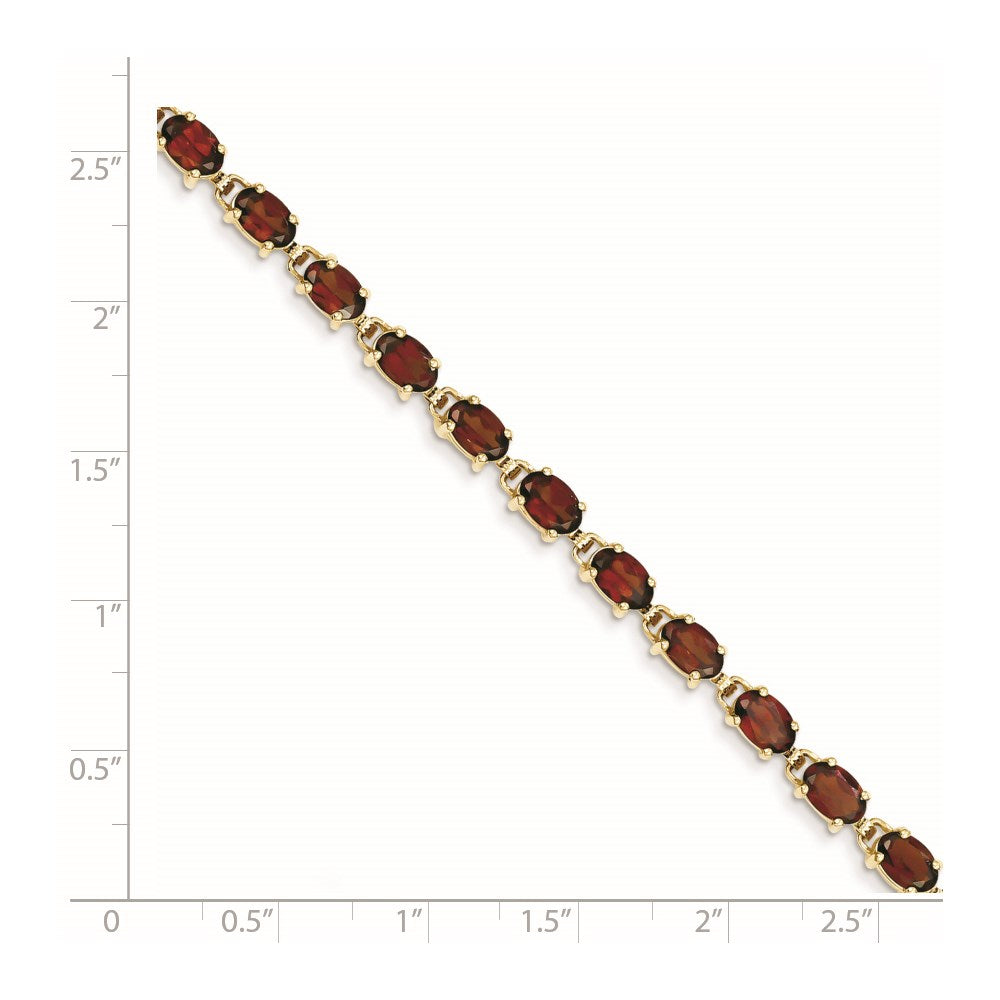 14k 6x4mm Oval Garnet bracelet