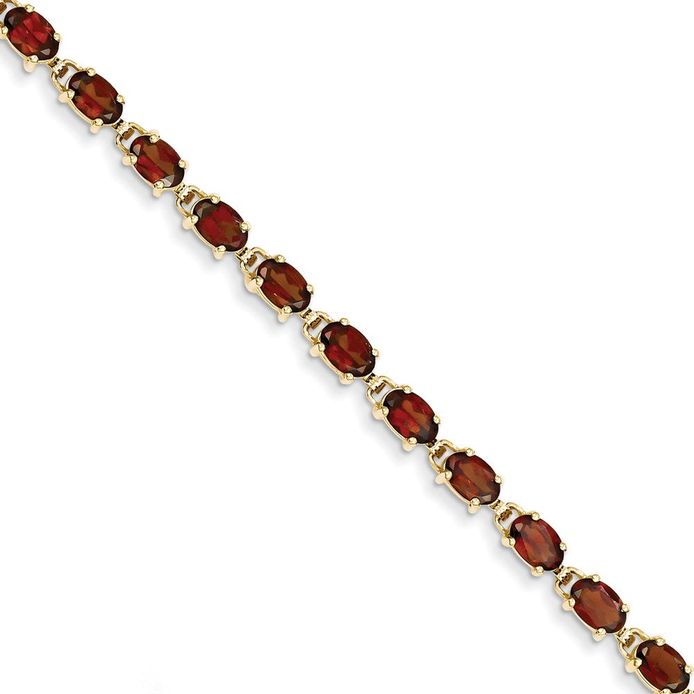 14k 6x Oval Garnet bracelet