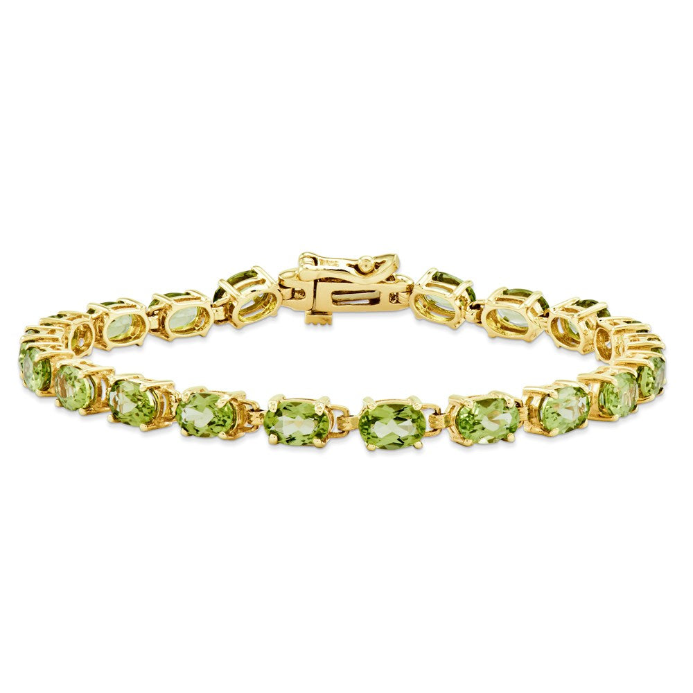 14k 6x4mm Oval Peridot bracelet