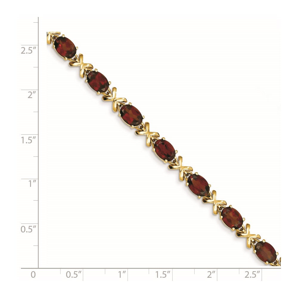 14k 7x5mm Oval Garnet bracelet