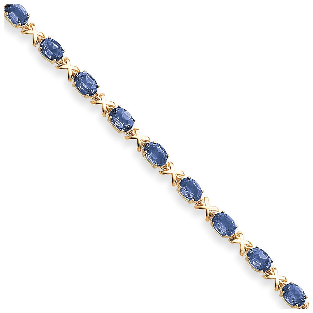 14k 7x5mm Oval Sapphire bracelet