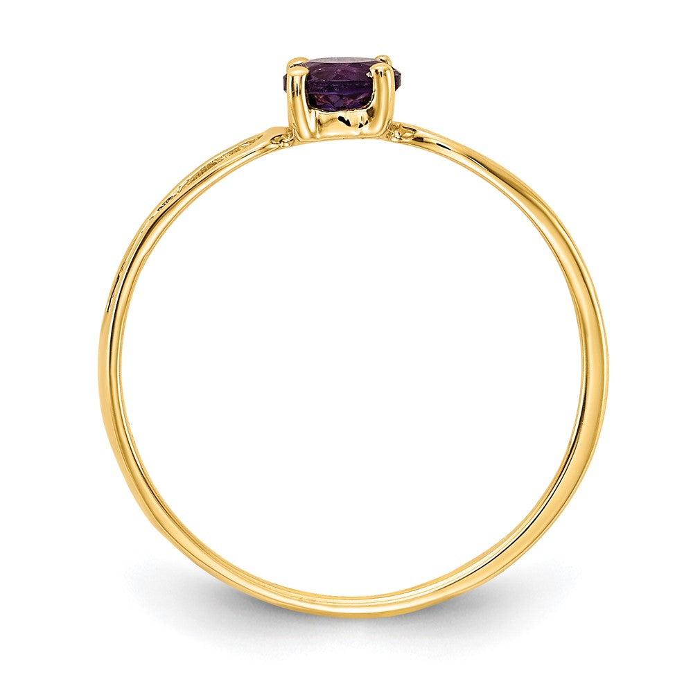 14k Round Amethyst Split Shank Ring